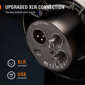 FIFINE USB/XLR DYNAMIC MICROPHONE WITH ANTICHEQUE ASSEMBLY, TOUCH THE SWITCH, TRNED FOR DRAFT AND VOLUME CONTROL, FOR PC RECORDING OR Sound Plate -K688 Main Main Sales Microphone Dynamic - №5