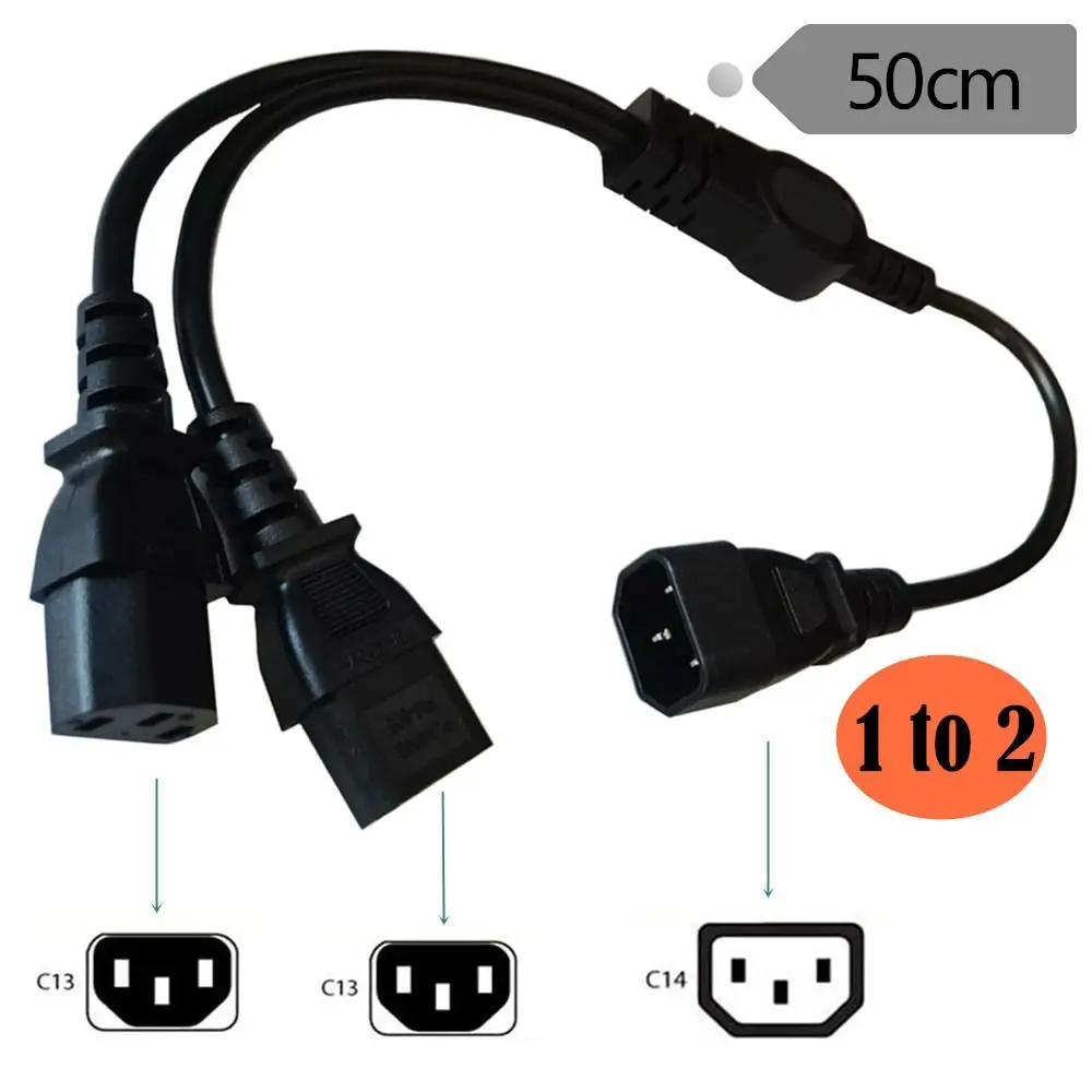 Professional C14 to C13 IEC320 Cable 1 to 2 1 to 4 Universal Power Splitter Copper Core Y Splitter Adapter Equipment Power
