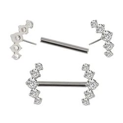 14G ASTM F136 Titanium Nipple Barbell Ring Piercing Jewelry Threadless Sexy Hot Cute Flower