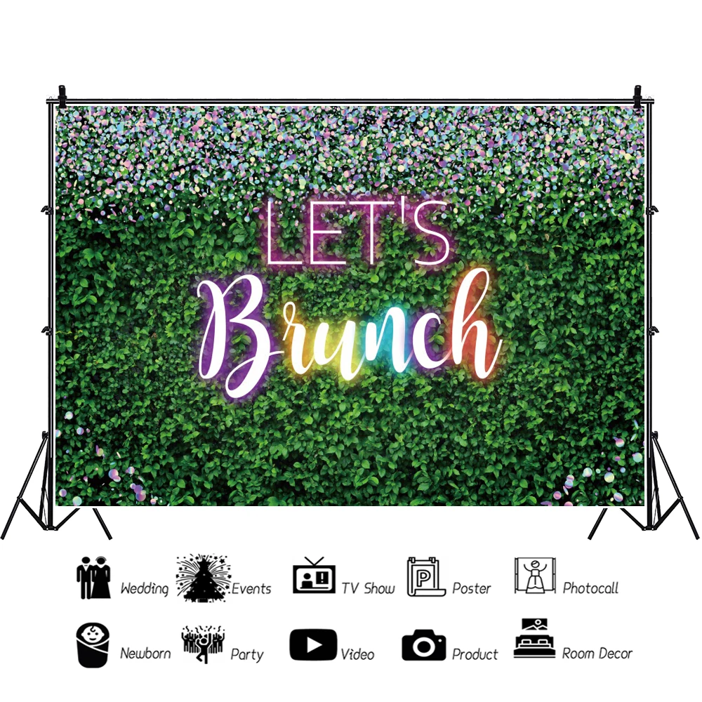 Laeacco-Fondo Digital de neón con arcoíris, telón de fondo para fotografía de retratos, fiesta de boda, ducha nupcial, color rosa