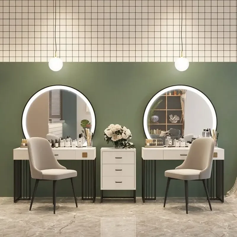 Marble dressing table with lamp wedding photography beauty salon studio dressing table