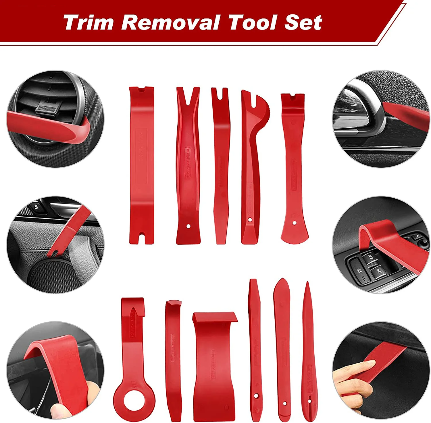 Car Trim Removal Tool Auto Trim Puller Tool Kit Pry Tools Set for Trim Panel Door Audio Auto Clip Pliers Fastener Remover Set