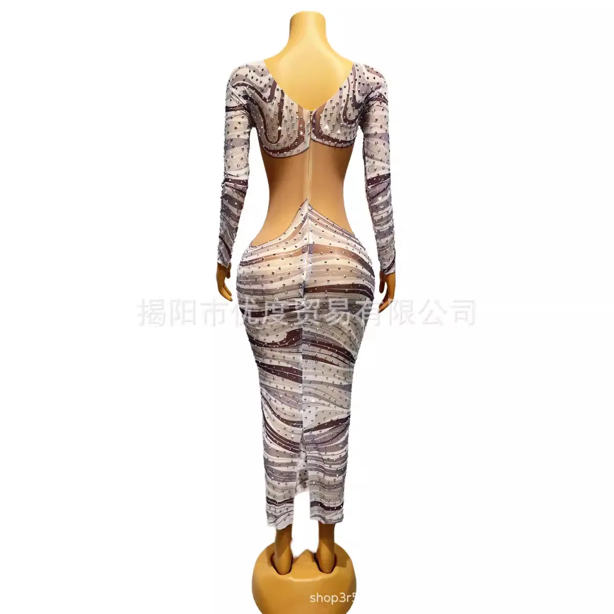 أزياء كريستال تألق مخطط حجر الراين منظور اللباس مرحلة الأداء حفلة عيد ميلاد الأبيض زيبرا vestidos الفقرة festas