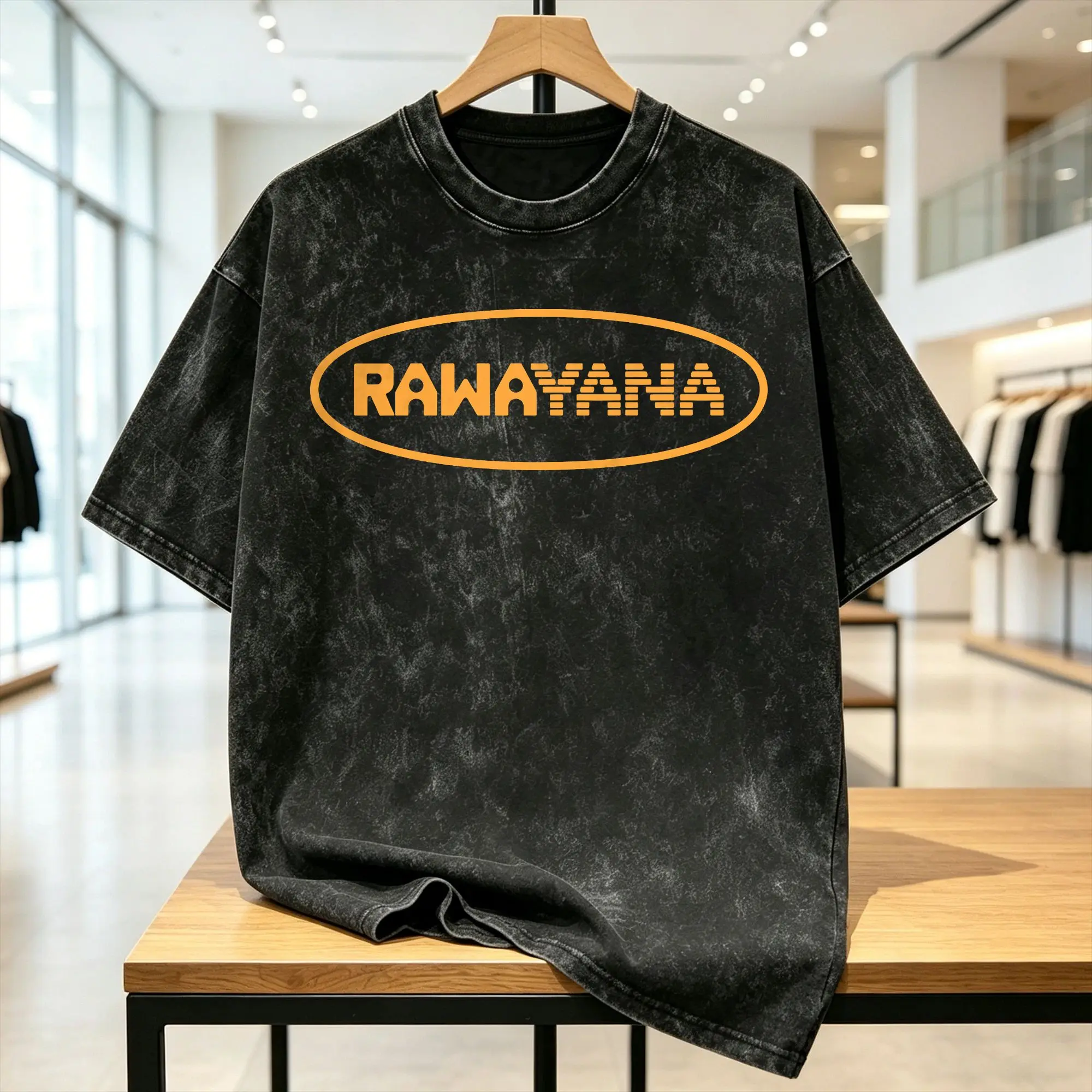 Vintage Rawayana Donde Es El After Music T-Shirts for Men Crew Neck 100% Cotton Washed T Shirt  Short Sleeve Summer Clothing