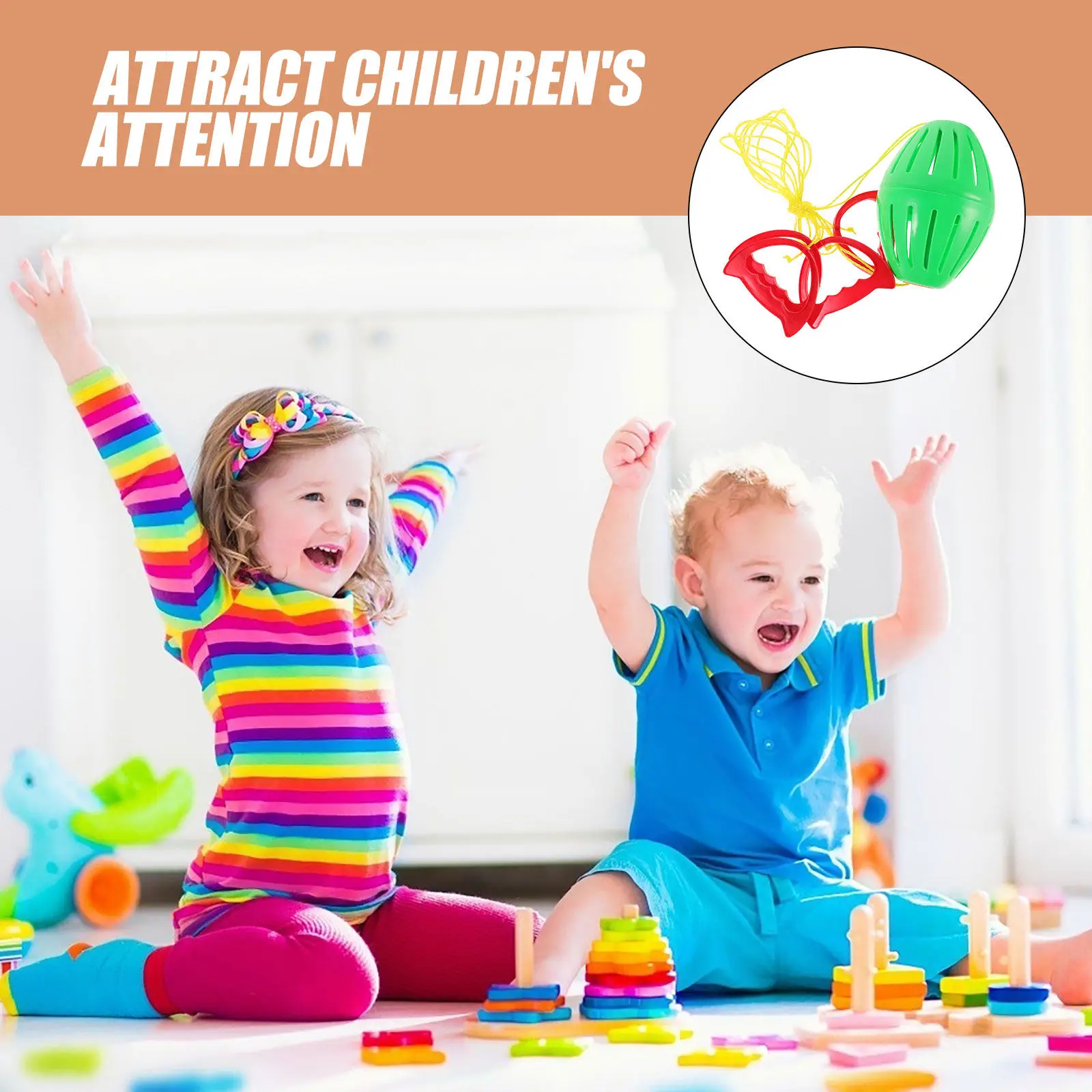 Pull Shuttle Ball Children Double Fitness Plastic Pull Ball Interactive Game Indoor Outdoor Sports Enhance Coordination