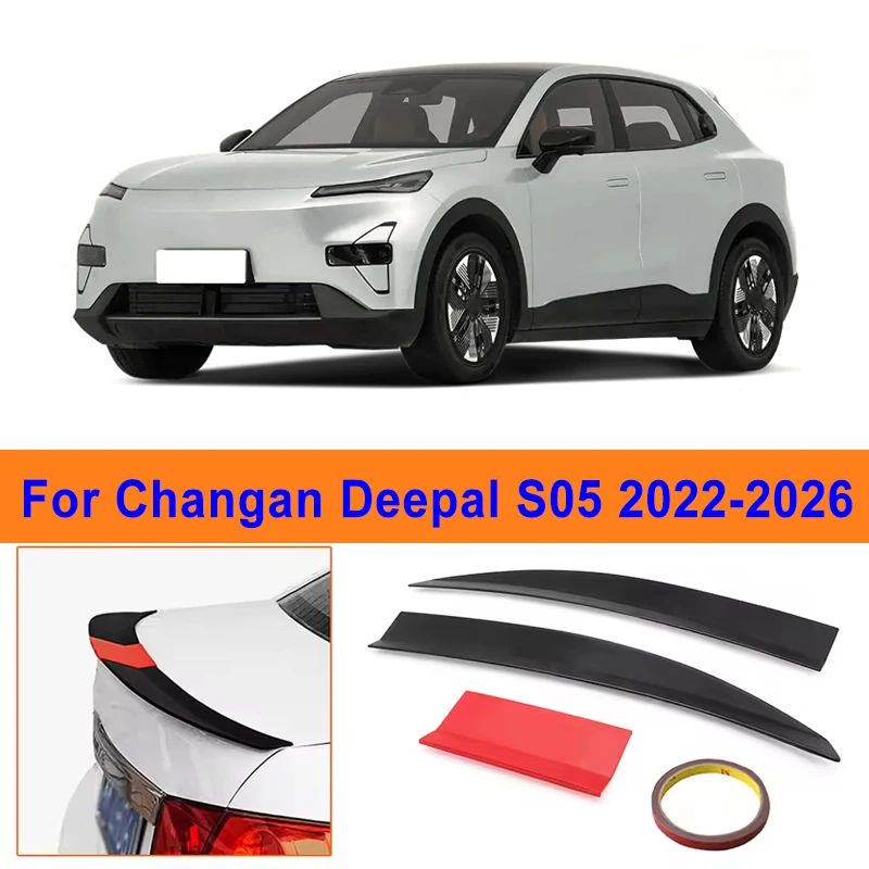 

For Changan Deepal S05 2022-2026 3-Section ABS Rear Trunk Spoiler 115-125cm Adjustable Sports Decor Top Wing Car Exterior Parts