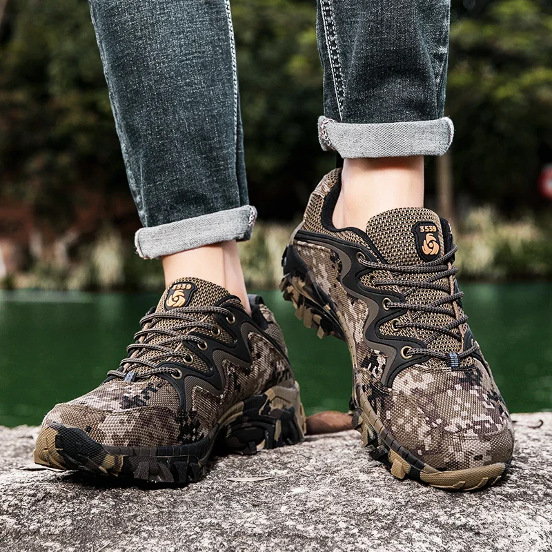 Armys Tactical Militarys Camping Trail Woodland Climbing Mountain Hikeup Camo Camouflage Outdoor Trekking Hiking Shoes Men Women