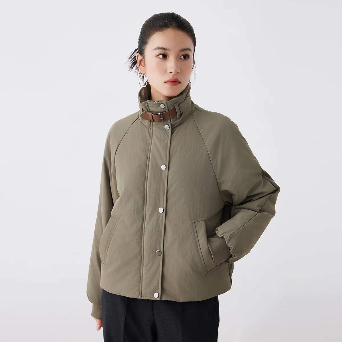 K2608X High quality women's clothing luxury brand coats stand-up collar cotton padded clothing down jackets