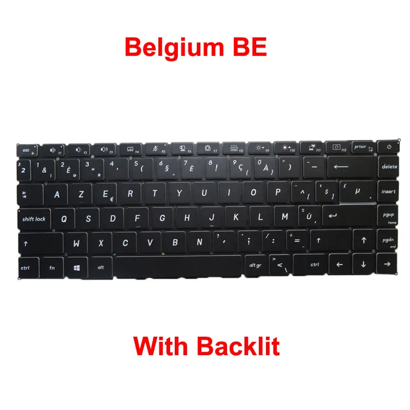 Backlit MS-1551 Keyboard For MSI V190622IK1 AR BE CA GR PO S1N2EAR2E1SA0 S1N2EBE2F1SA0 S1N2ECU2E1SA0 S1N2EDE2H1SA0 S1N2EPT2F1SA0