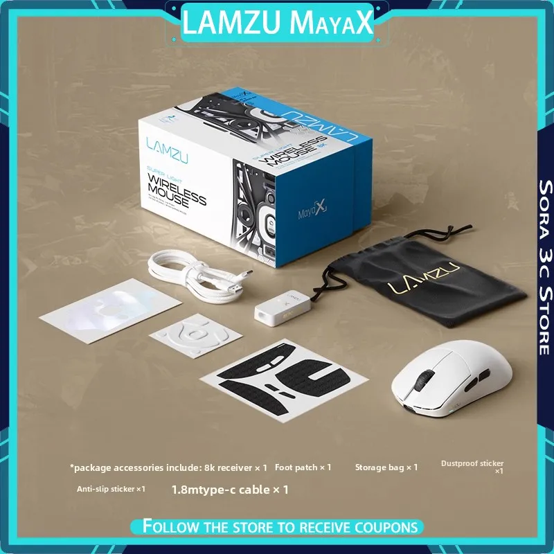LAMZU MayaX Kabellose Gaming-Maus PAW3950 Nordic52840, ergonomisches, leichtes Design, PC-Zubehör, Gaming-Maus mit geringer Latenz