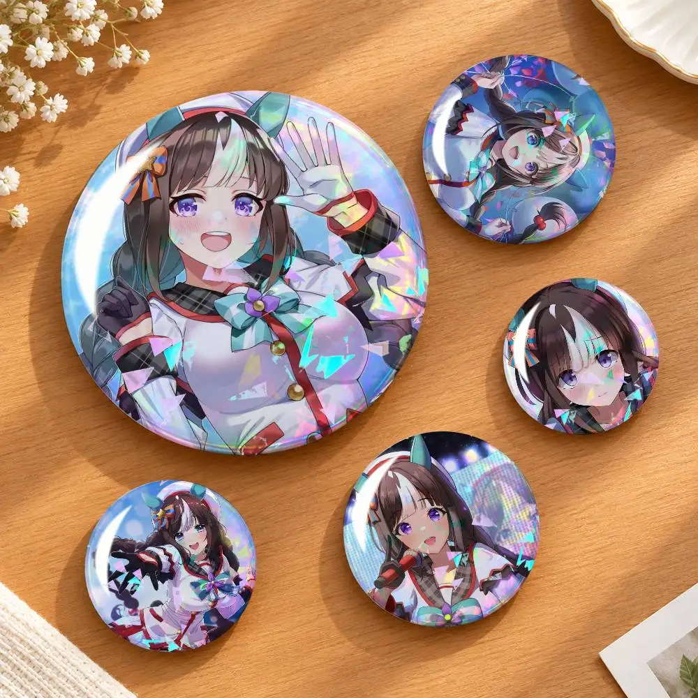 H-Hokko Tarumae U-Umamusume Custom Tinplate Round Button Badge Pins Brooches