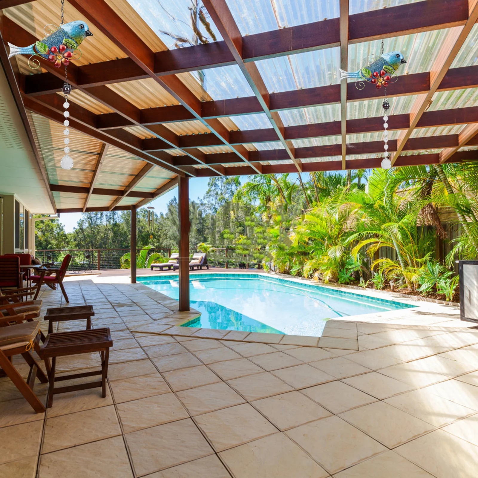 

Creative Crystal Garden Hanging Decor Iron Art Pendant for Home Window Yard Decoration Crystal Sun Catchers Indoor Window