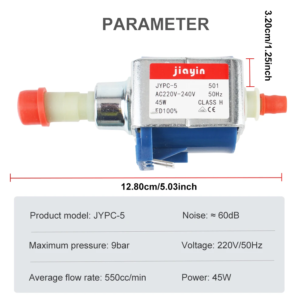 Jiayin 50Hz Pumping Valve JYPC-5 for Steam Hanging and Ironing Machine 45W Electromagnetic Water Pump Fittings Suction Valve