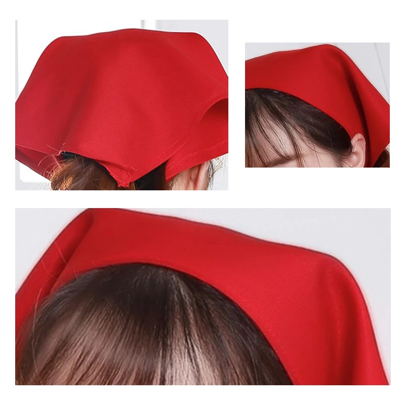 Turbante Triangular para Chef, gorro de trabajo para Hotel, Cocina, Restaurante, panadería, cafetería, camarero