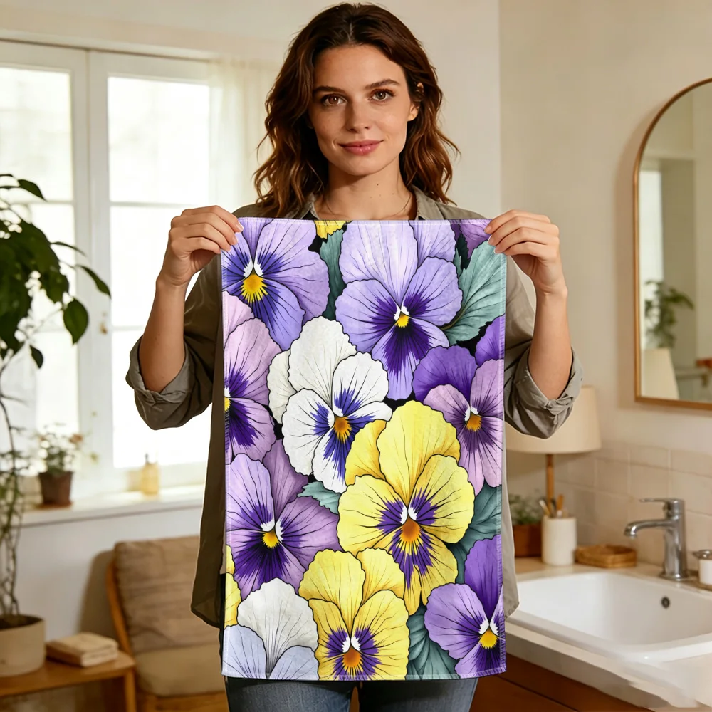 1pc/2pcs Colorful Floral Print Kitchen Towel-Super absorbent, reusable polyester dishcloths perfect for home decor, cooking, bak