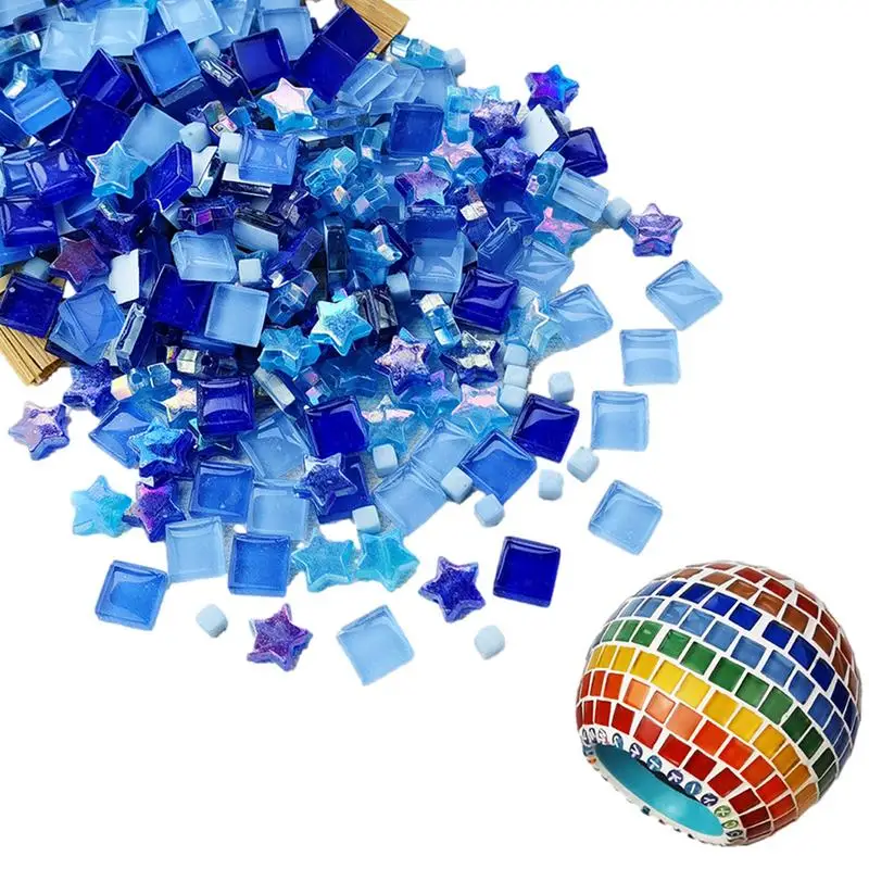 Mosaic Tiles Crystal Marseille Transparent Glass 1 Cm Diy Small Grain Crystal Mosaic Patch Tile Bright Color Mosaic Pieces Tile