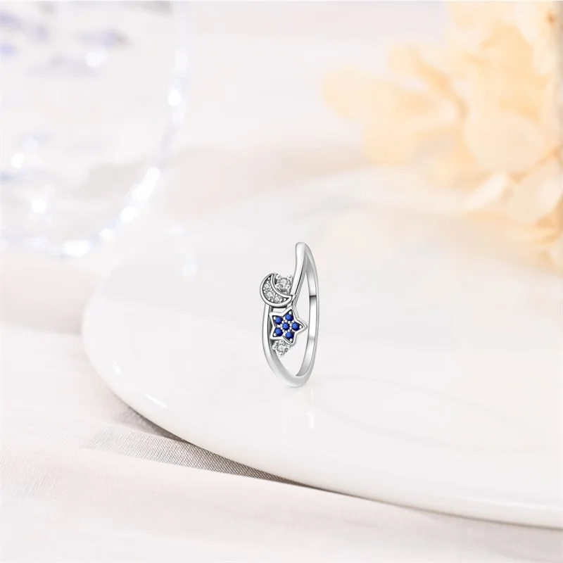 2026 New 925 Sterling Silver Brilliant Star River Ring For Women Fashion Exquisite Birthday Anniversary Jewelry Gifts
