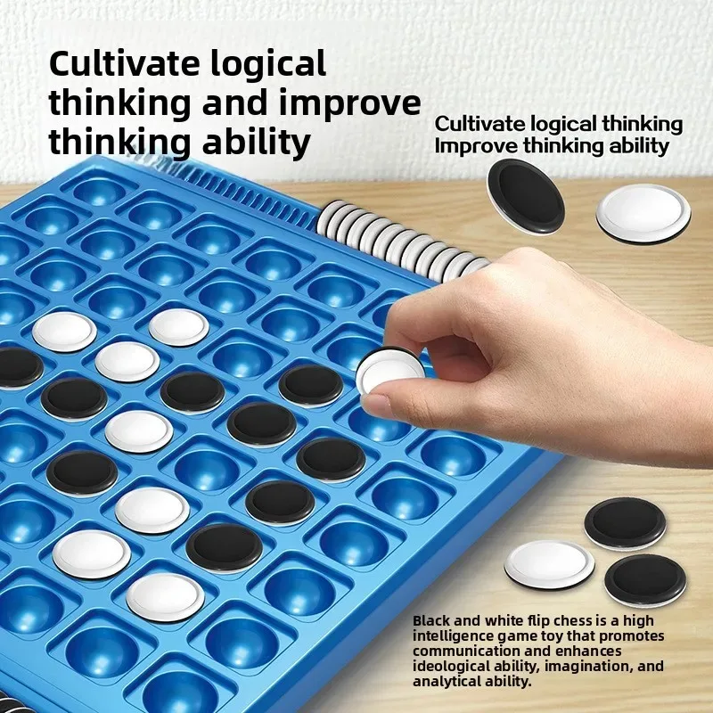 Dual-Side Flip Board Strategiespiel für 2- Spieler, Logiktraining, pädagogisches Denkaufgabe-Spielzeug