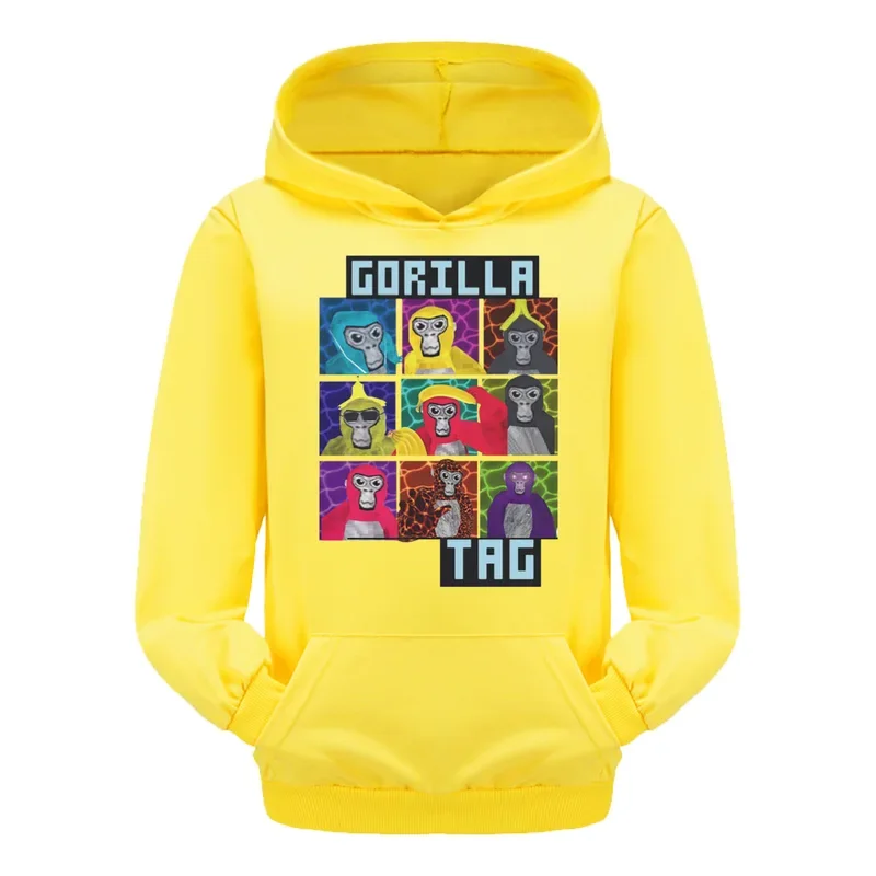 2024 Cartoon Gorilla Tag Set di vestiti per bambini Gioco VR Scimmia Felpa con cappuccio Bambini Autunno Felpe con cappuccio Pantaloni 2 pezzi Set Ragazzi Abiti
