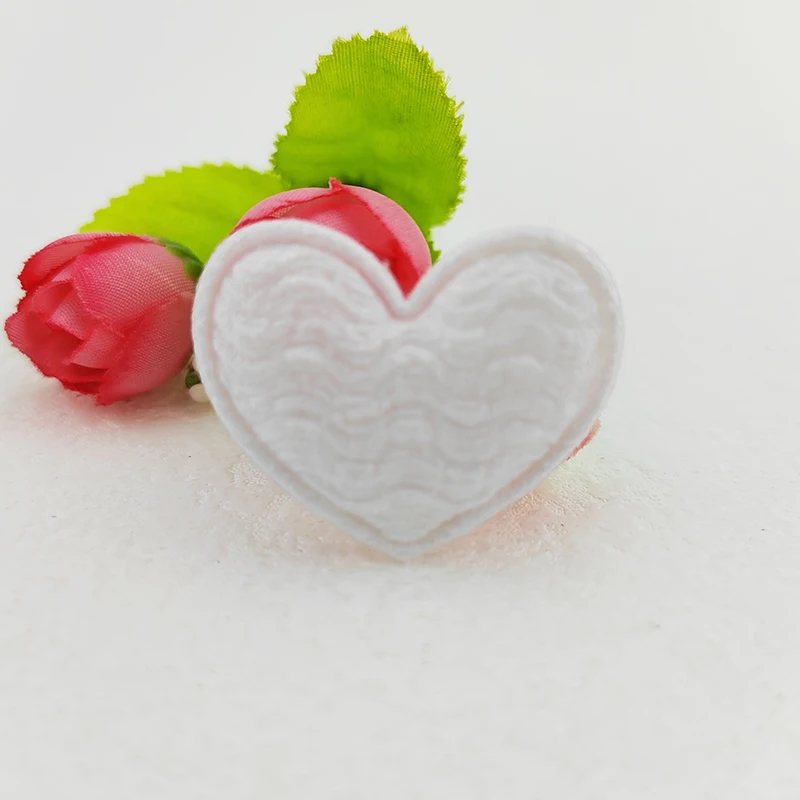 100 Stück 3,5x3CM Herz-Applikationen zum Aufnähen für Kleidung, Hüte, Nähzubehör, DIY-Kopfbedeckungen, Haarspangen, Schleifendekoration, Patches – Detail 7