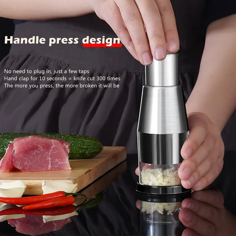 Manual Garlic Press Machine Vegetable Spice Chopper Onion Garlic Squeezer Fruit Crusher Kitchen Chopper Tool