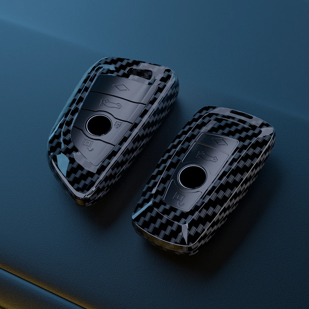 ABS Carbon Fiber Car Key Case Cover For BMW 1 2 3 4 5 6 7 Series X1 X3 X4 X5 X6 X7 F10 F20 F30 G20 G30 G01 F15 F16 G02 G05 F34