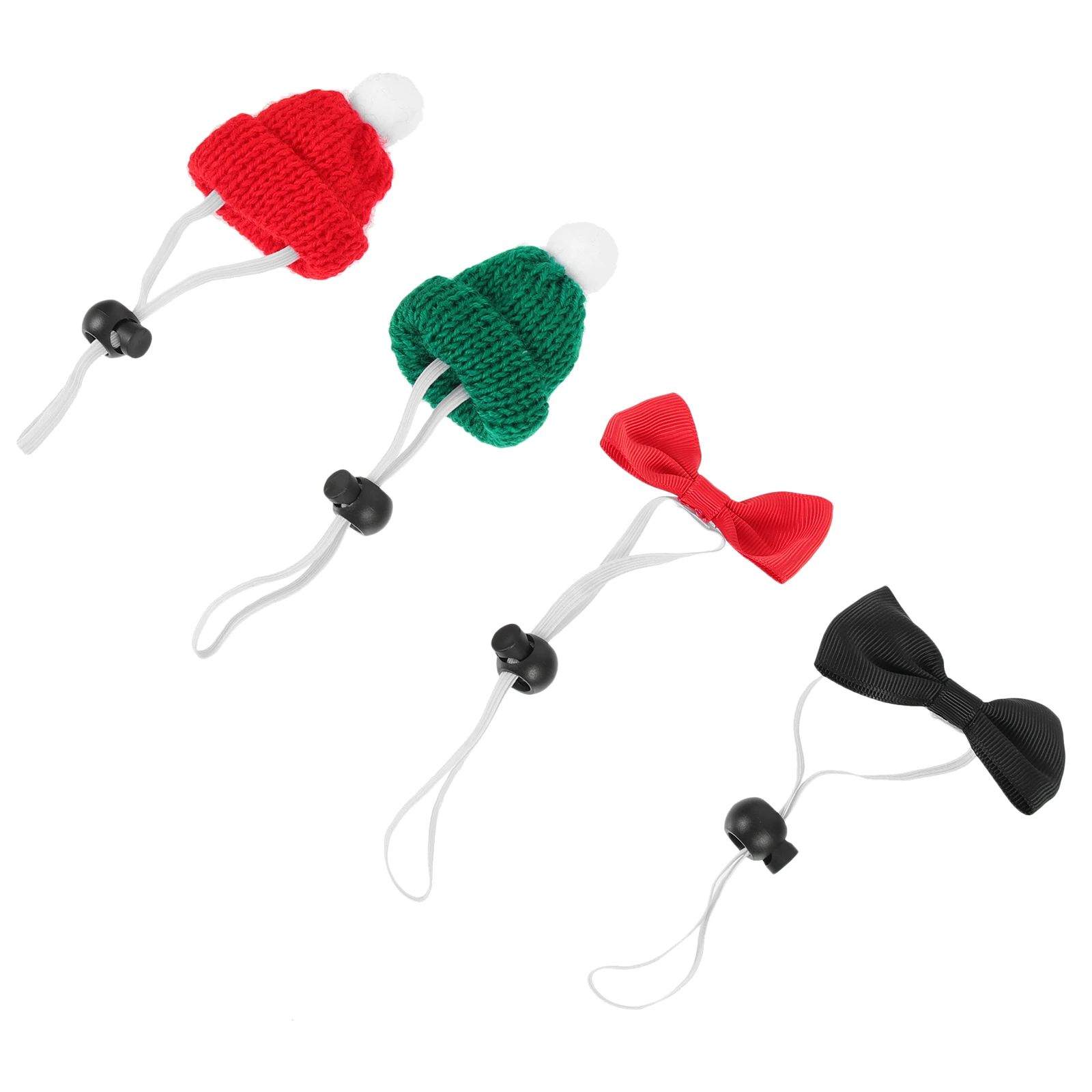 

1 set Mini Hats Set Lovely Knitting Hats For Christmas Adjustable Pet Hat Ornaments Warm Decorative Accessories Pet Party