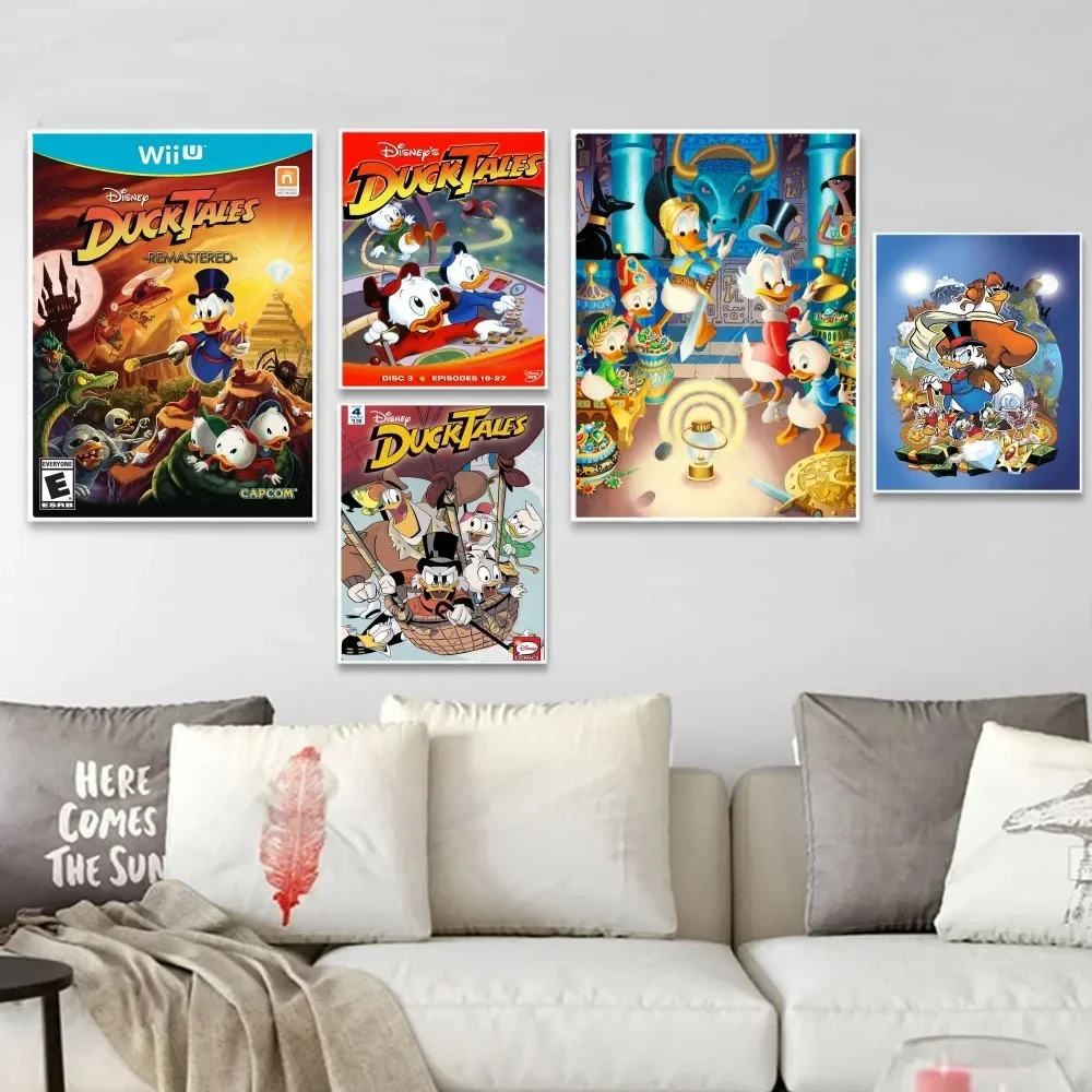 1pc Disney Cartoons Animation DuckTales Poster Stickers Art Wall Murals Decor Game Room Decor Gifts Kawaii HD Painting Cat Cars