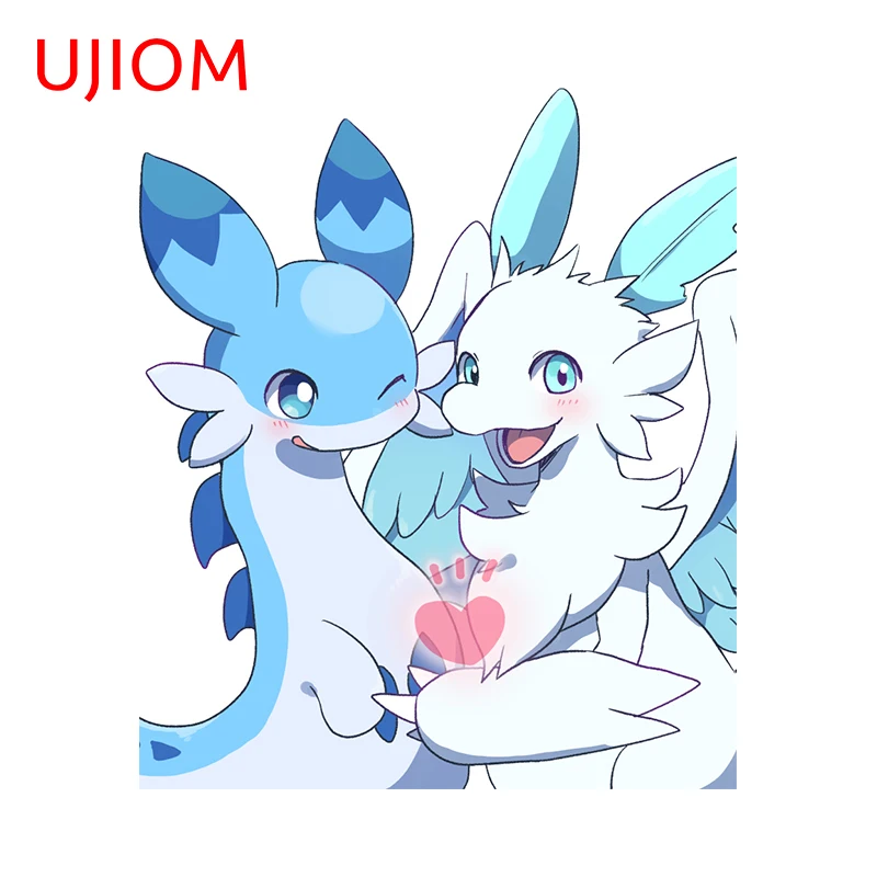 UJIOM 13cm Chibi Chillet Furry Palworld Wall Stickers Personality Kids Room Decal Anime Kitchen Cupboard Decoration Murals