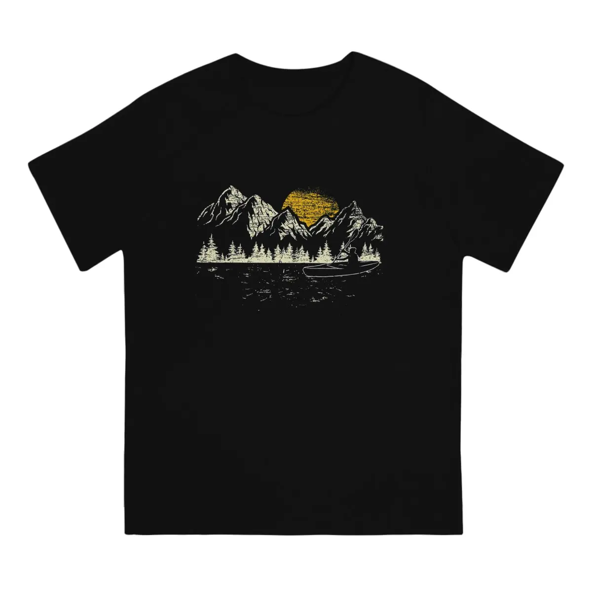 Men's T-Shirts Mountain Forest Kayak Canoes Paddling Fashion Cotton Tees Short Sleeve Canoes T Shirt O Neck Clothing Unique