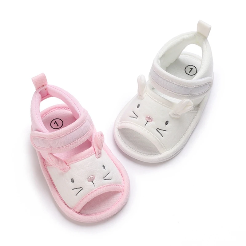 Baywell Summer Cute Baby Girls Sandals Shoes Flats Soft Sole Newborn Prewalker Shoes Anti-slip First Walker Crib Sandals