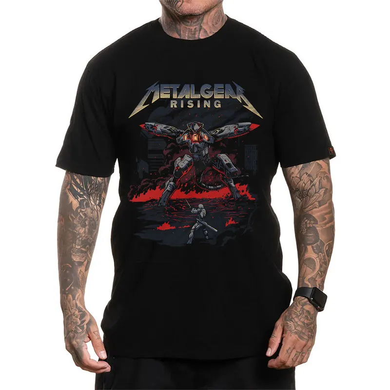 Metal Gear Solid MGS Game Gift T‑Shirt for Gamer Unisex Cotton Short Sleeve Tees Solid Snake Graphic Print Streetwear Tops