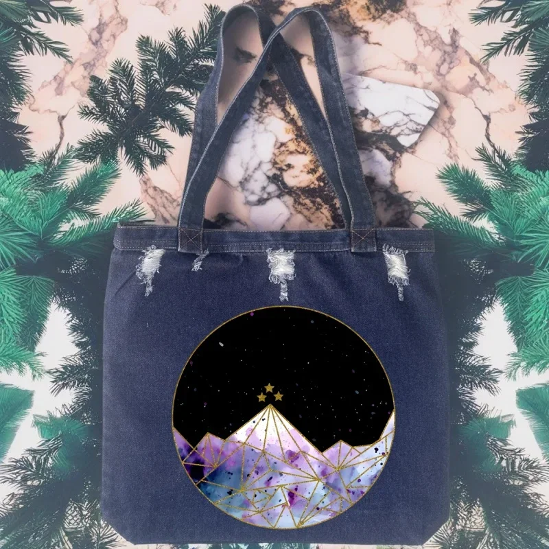 

Acotar Night Court Denim Bag Women Large Capacity Tote Bag Shoulder Ladies Portable Shopping Bag Fashion Design