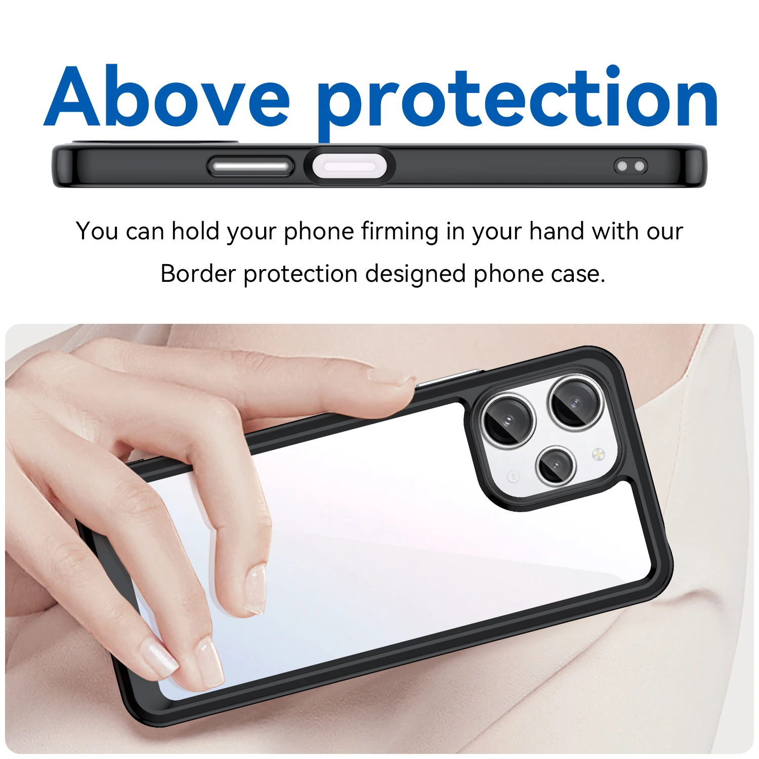 Per Xiaomi Redmi 12 custodia per Redmi 12 Funda Shell Hard traslucido Soft Frame paraurti protettivo per telefono per Redmi 12