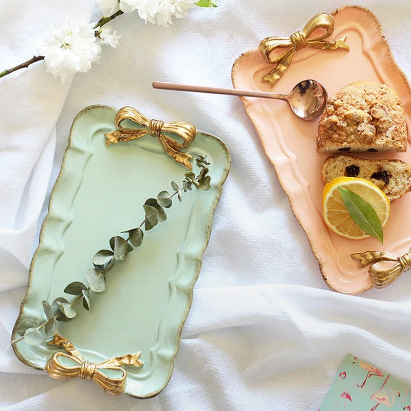 Bandeja de exhibición de almacenamiento de joyería de arco Retro, plato de dulces de postre, accesorios de fotografía