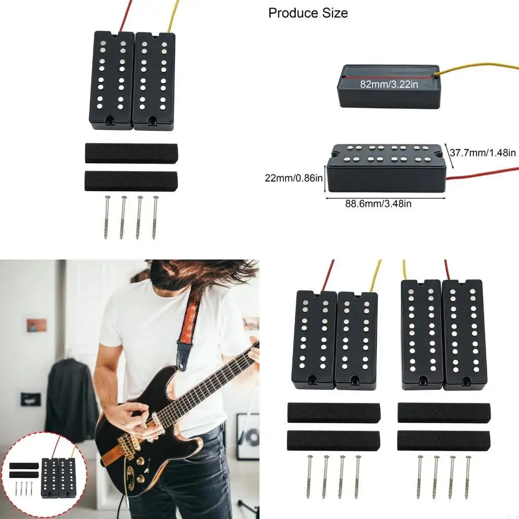 

4-струнный звукосниматель для электрической бас-гитары с двойной катушкой, керамические магниты для бас-гитары