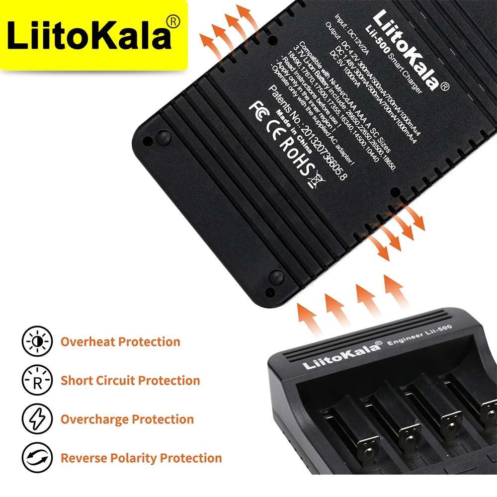 Liitokala lii-500 LCD 3.7V 1.2V 18650 26650 แบตเตอรี่ Charger,ทดสอบแบตเตอรี่ความจุ Touch control