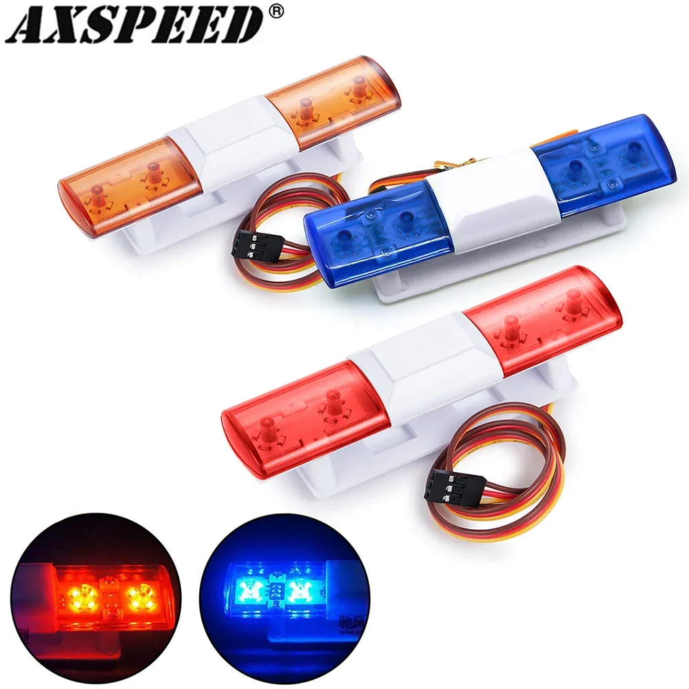 AXSPEED 105/115/145mm Multi-function Flashing RC Car Police LED Light Alarming Light for 1/8 1/10 TRX4 SCX10 Tamiya DIY Parts