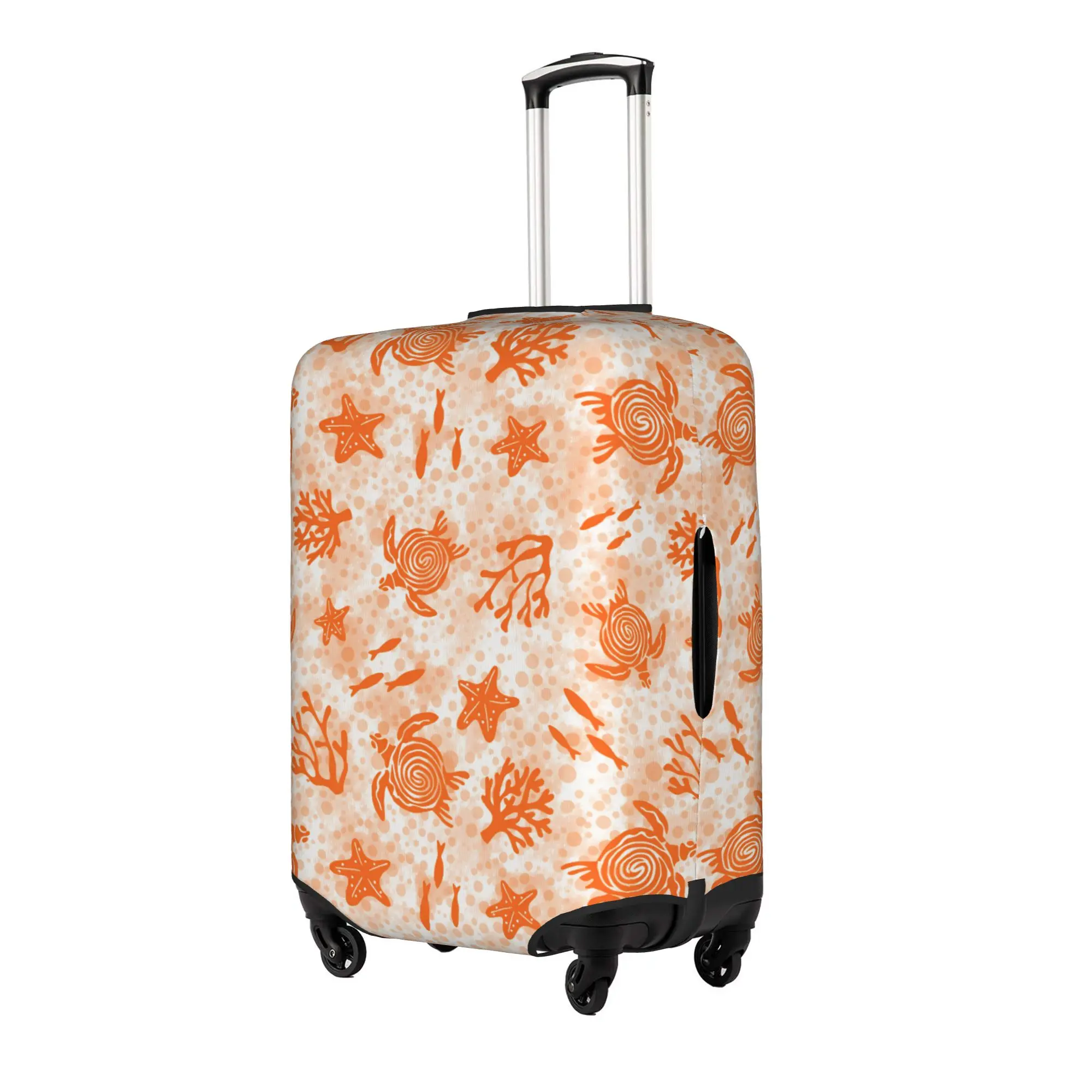 Fashion Marine Life Coral Starfish Sea Turtle Luggage Cover Protector Elastic Australian Aboriginal Style Travel Suitcase Covers