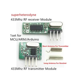 433Mhz RF Transmitter and Receiver Superheterodyne ASK 433 Mhz Module With Antenna For Arduino Uno Wireless Diy Kits