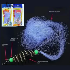 1 adet 11 boyutu balıkçılık net tuzak örgü aydınlık boncuk ağ, bir deniz balığı, ekipman tasarımı bakır shoal-cast-tuzak olta takımı Çok sayıda 6 balık ağı ağının 6 büyük satışı