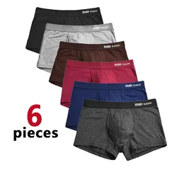 6Pcs/Men's Underwear Boxing Shorts Pure Cotton Solid Color Sexy Underwear 3D Pouch Lift Hip Breathable Shorts Underwear for Men