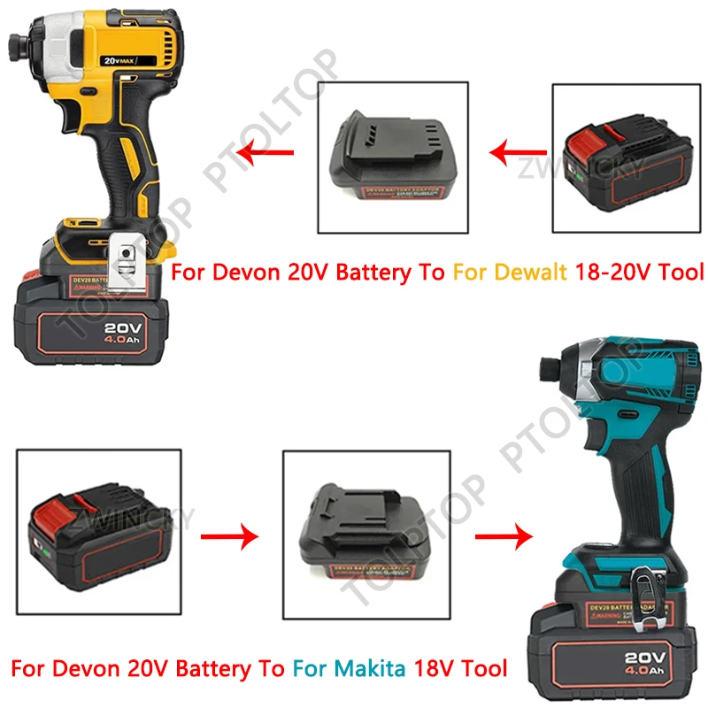 

NEW Adapter Converter for Devon 20V Battery To for Makita/Dewalt 18V 20V Li-ion Battery Replacement Adapter for Power Tools Use