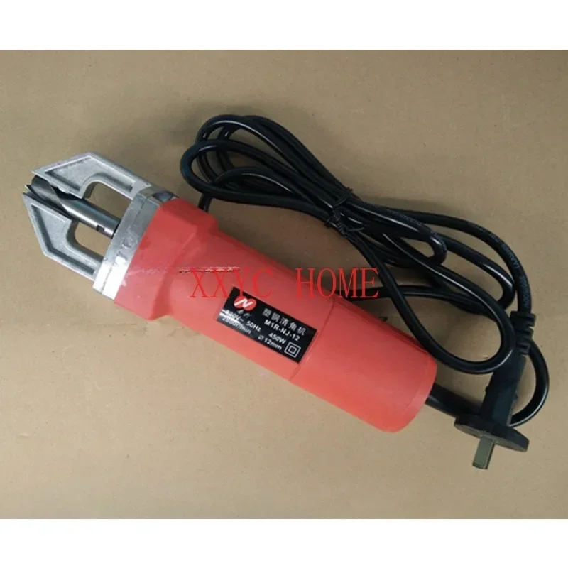 

Portable electric corner milling tool for cleaning internal and external corner welds of plastic steel doors and windows