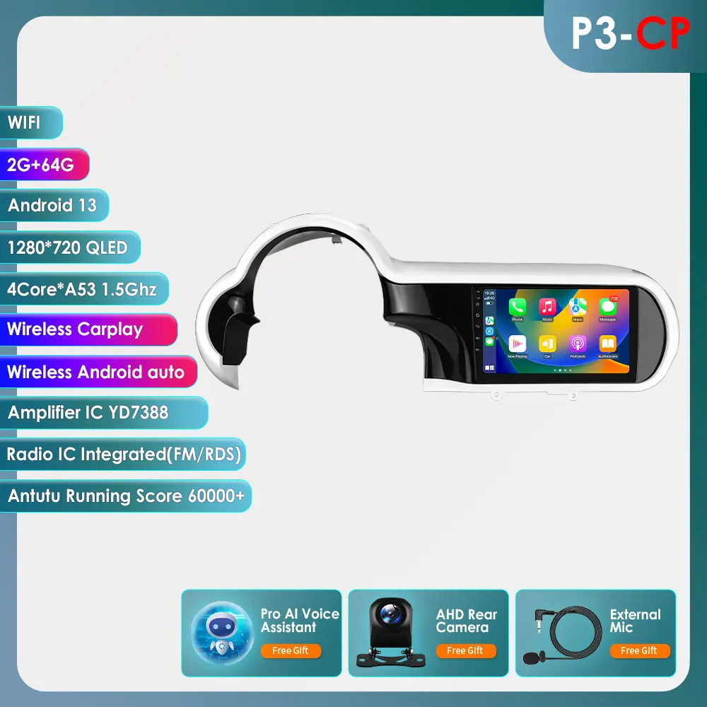 OSSURET Android Autoradio Speler voor Renault Twingo 3 III BCM 2014-2024 Carplay Auto GPS 2DIN Auto multimedia door Snapdragon 6115