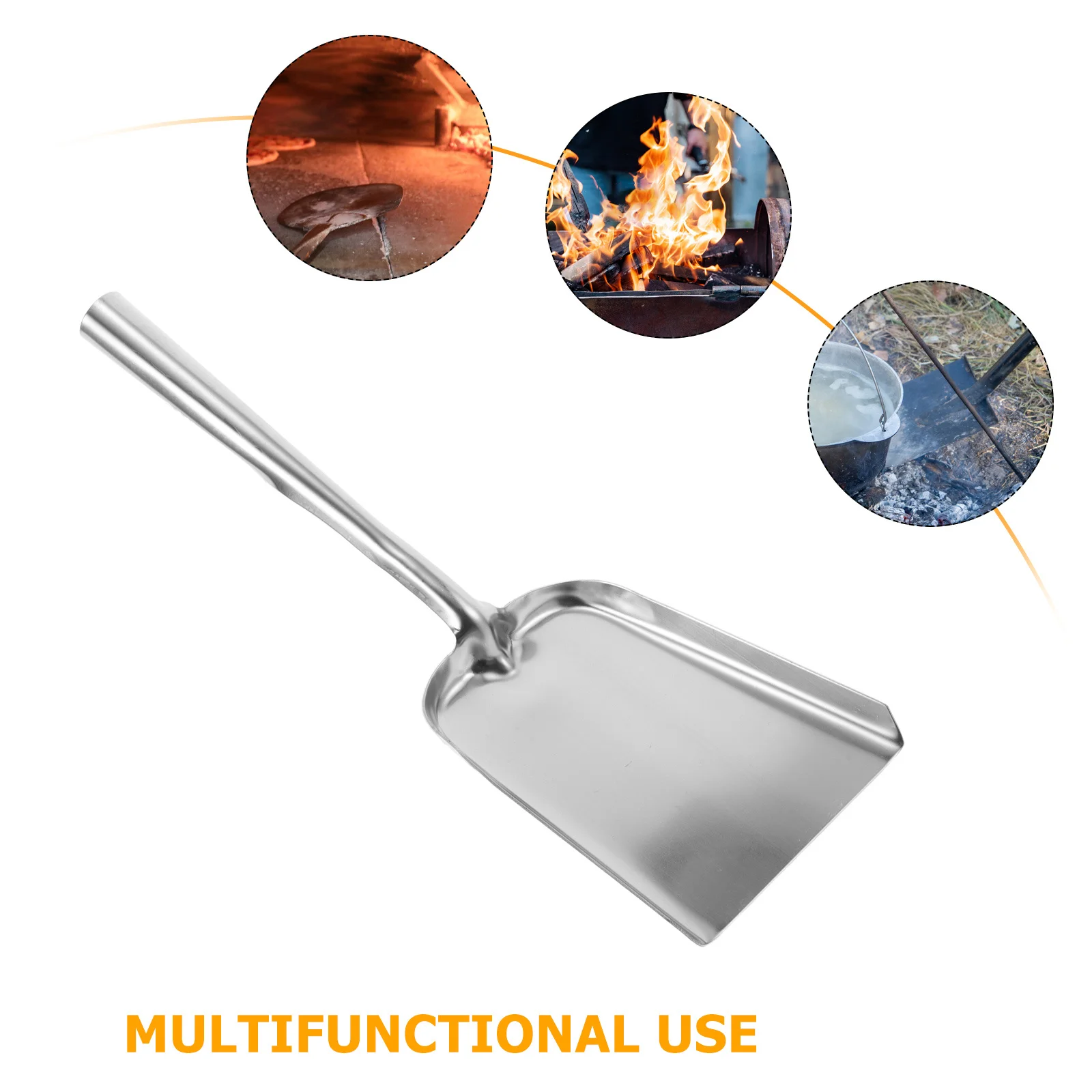 الفولاذ المقاوم للصدأ الرماد مجرفة الثقيلة أداة متعددة الوظائف للشواء حفرة النار موقد الفحم التخييم حديقة الاستخدام في الهواء الطلق #5