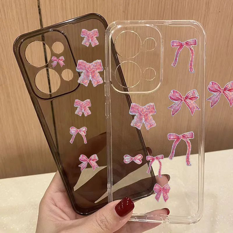 Notebook Scrapbooking Decorative Bow Sticker 500pcs/Roll Pink Bow Stickers Laser Pink Bowknot Envelope Sealing Sticker