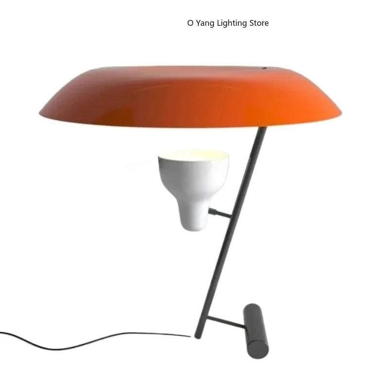 

Nordic Minimalist Desk Lamp Wrought Iron Living Study RoomDesigner Bedroom Light Creative Orange Lampshade Lamp
