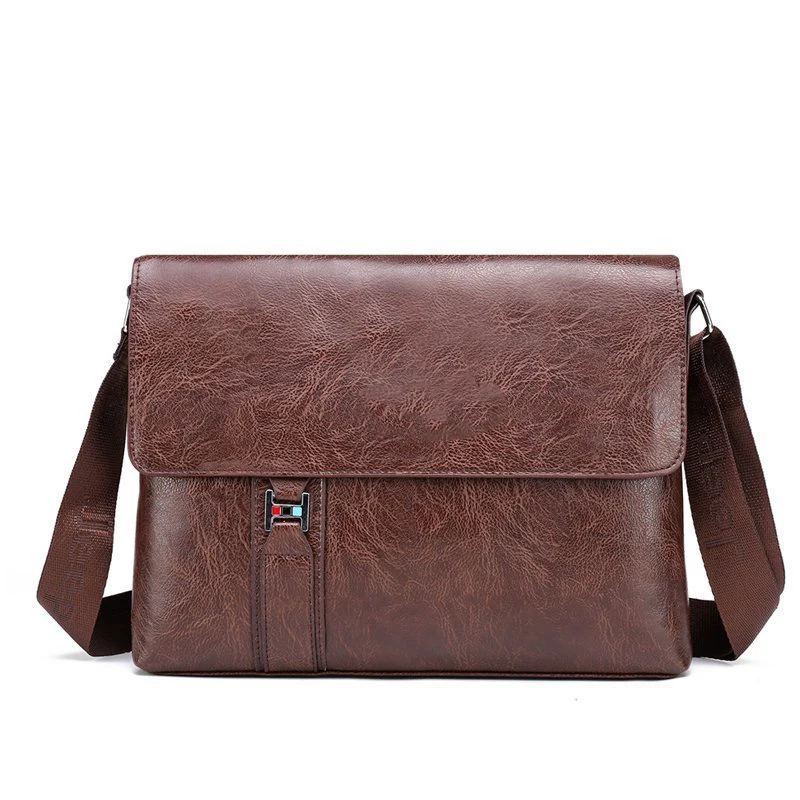 PU Leather Men\'S Briefcase Ipad Shoulder Executive Work Business Work Messenger Crossbody Tablet Side Male Designer Bag