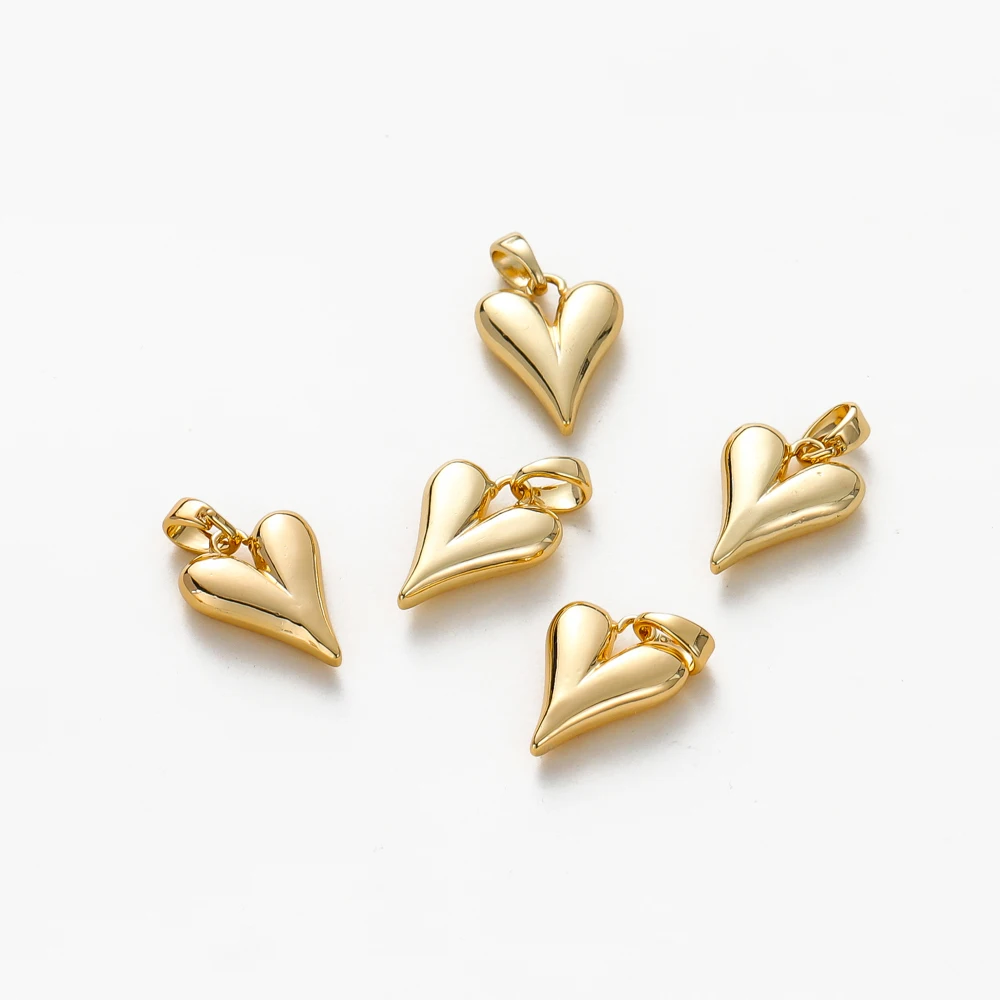 4pcs 18K Gold Plated Small Peach Heart Charms For Jewellery Making DIY Earrings Necklaces Pendant Accessories image 3